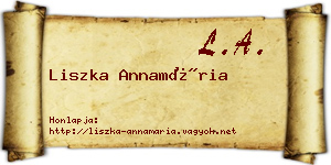 Liszka Annamária névjegykártya